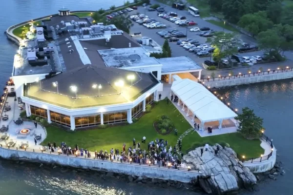 Museum and gallery wedding drone show